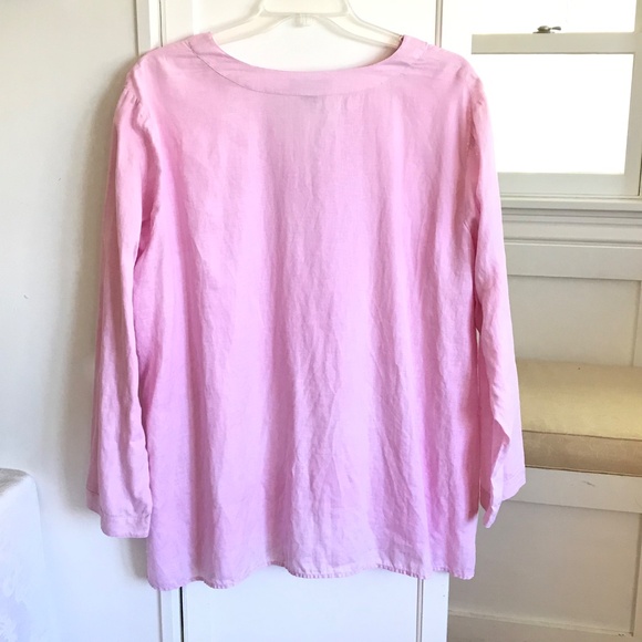 RALPH LAUREN Linen Tunic Long Sleeve Pink Women’s Plus Size 3X - Picture 3 of 12